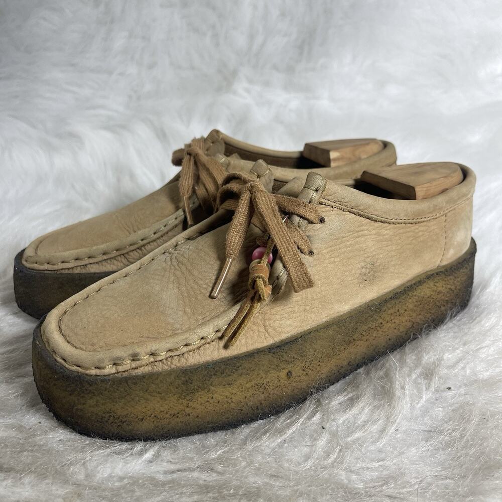 Clarks Extra Light Jaunt Lo Women’s Leather Shoes Khaki Tan Size 9M